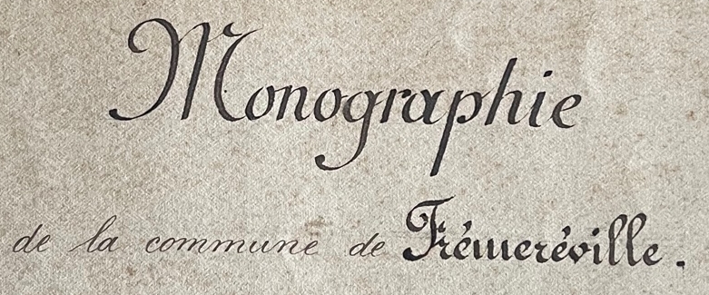 Titre de la monographie de Frmerville en 1889