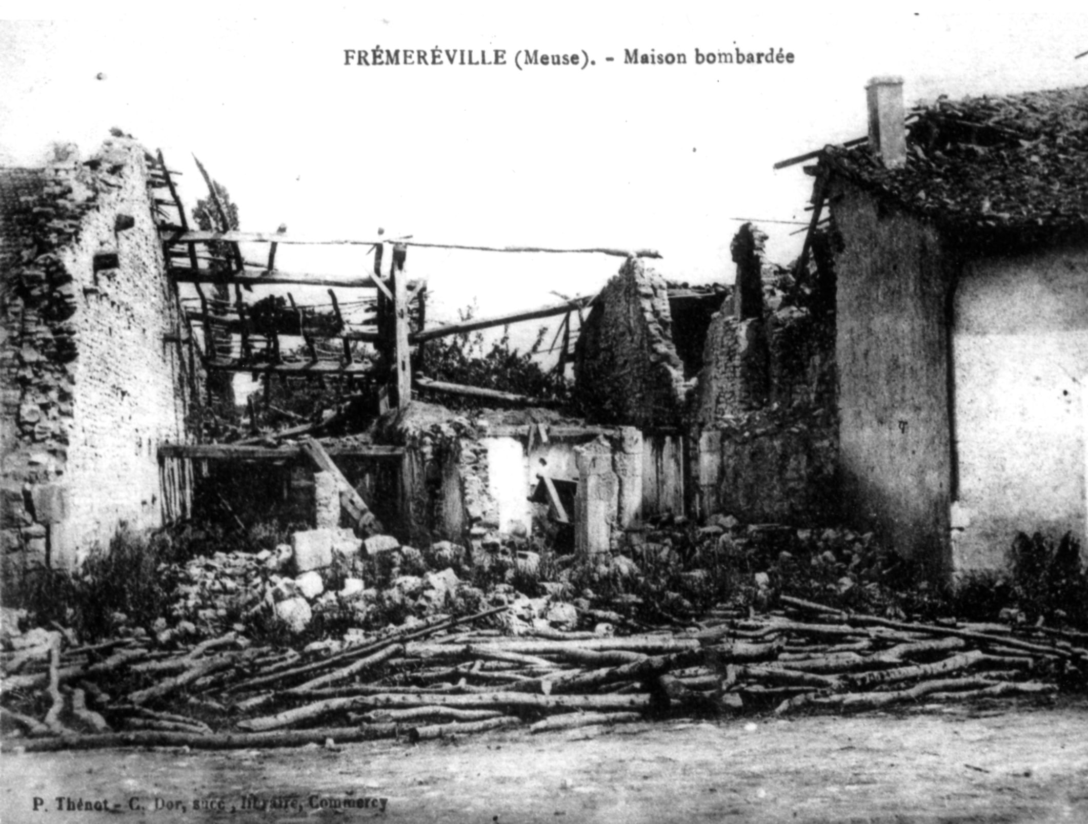 Frmerville, les ruinnes des bombardements en 1914-1918