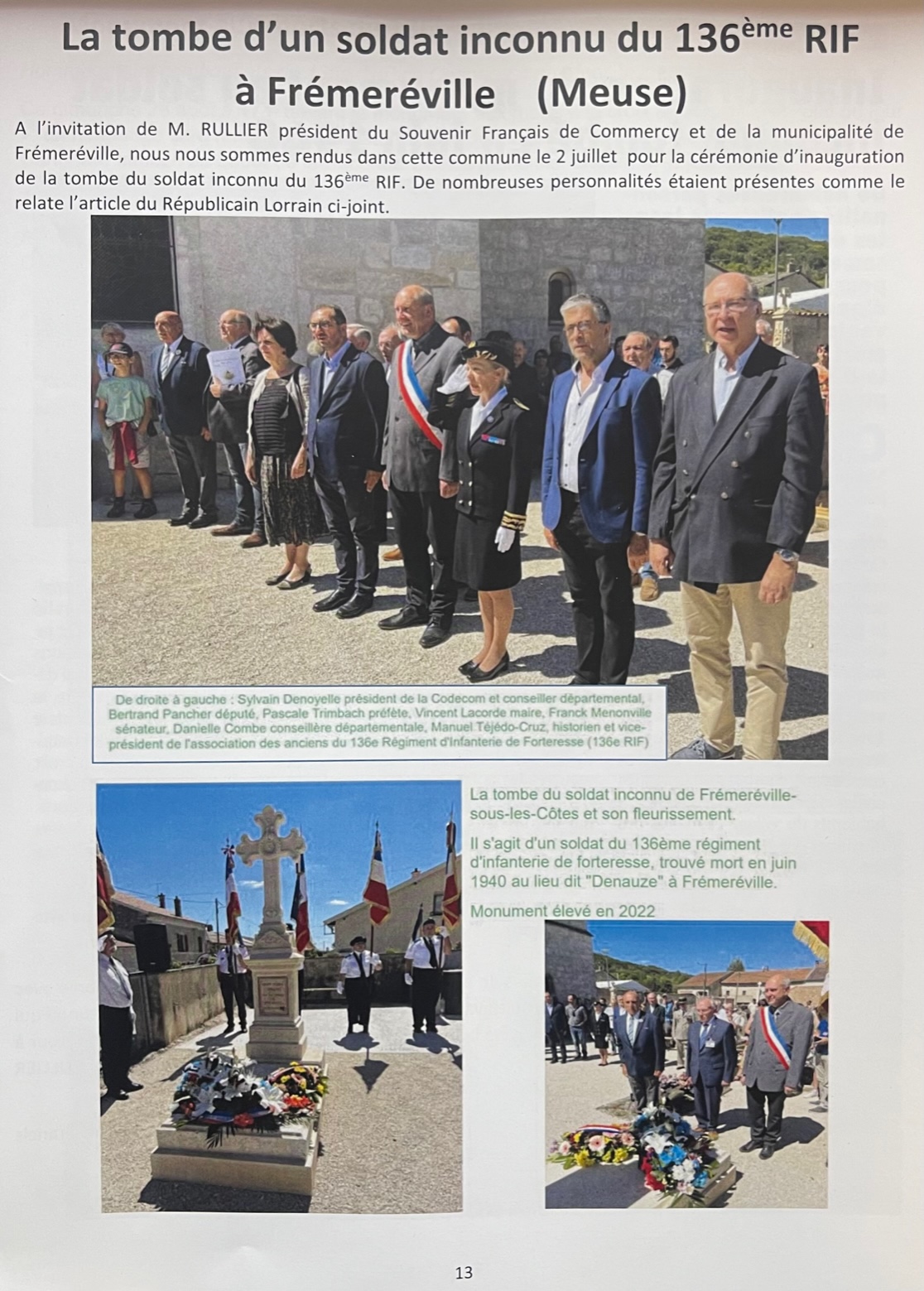 Photo de l'inauguration du 2 juillet 2022  Frmerville-sous-les-Ctes