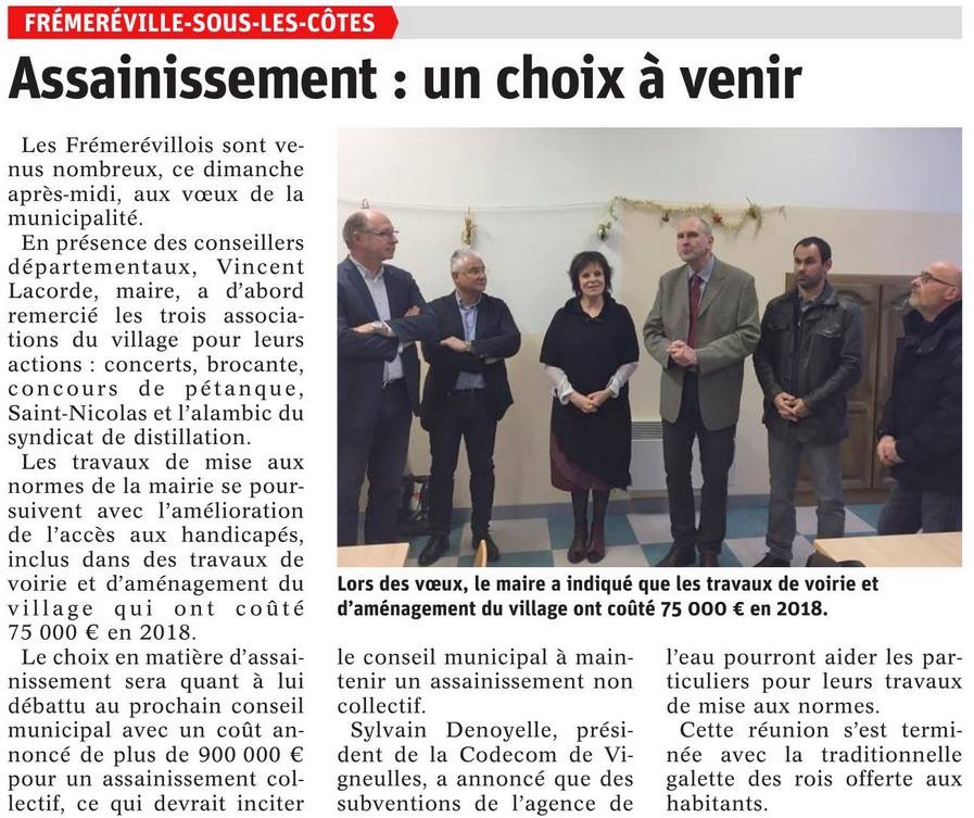 Les voeux de Vincent Lacorde Maire de Frmerville-sous-les-Ctes avec Sylvain denoyelle, Danielle Combe, Jean-Philippe Vautrin, Pierre Carr, Claude Bourcier