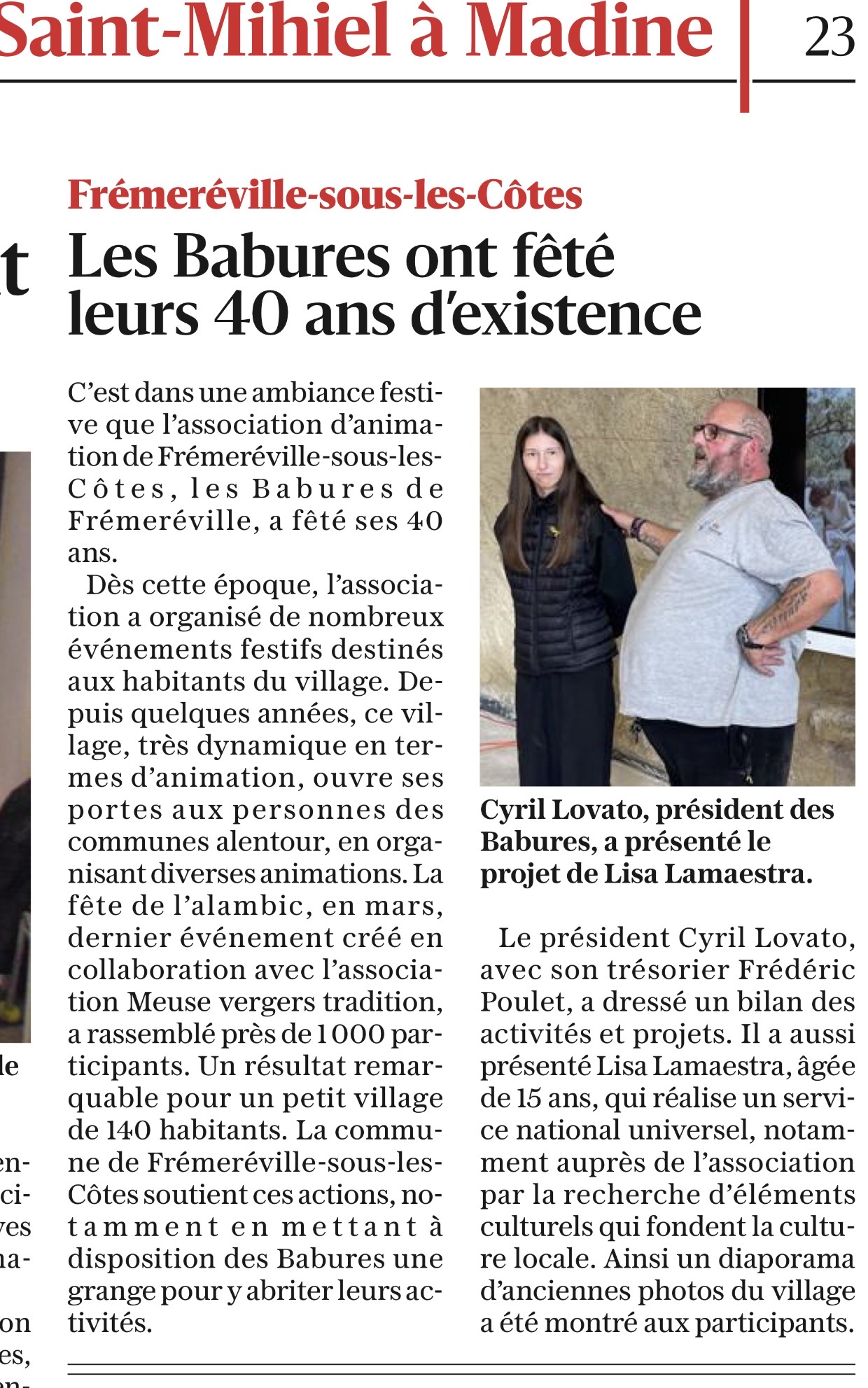 Les Babures de Frémeréville fêtent leurs 40 ans